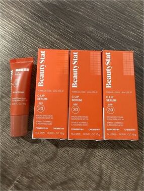 3 x BeautyStat C Lip Serum SPF 30 Butter Beige Vitamin C Mineral Sunscreen